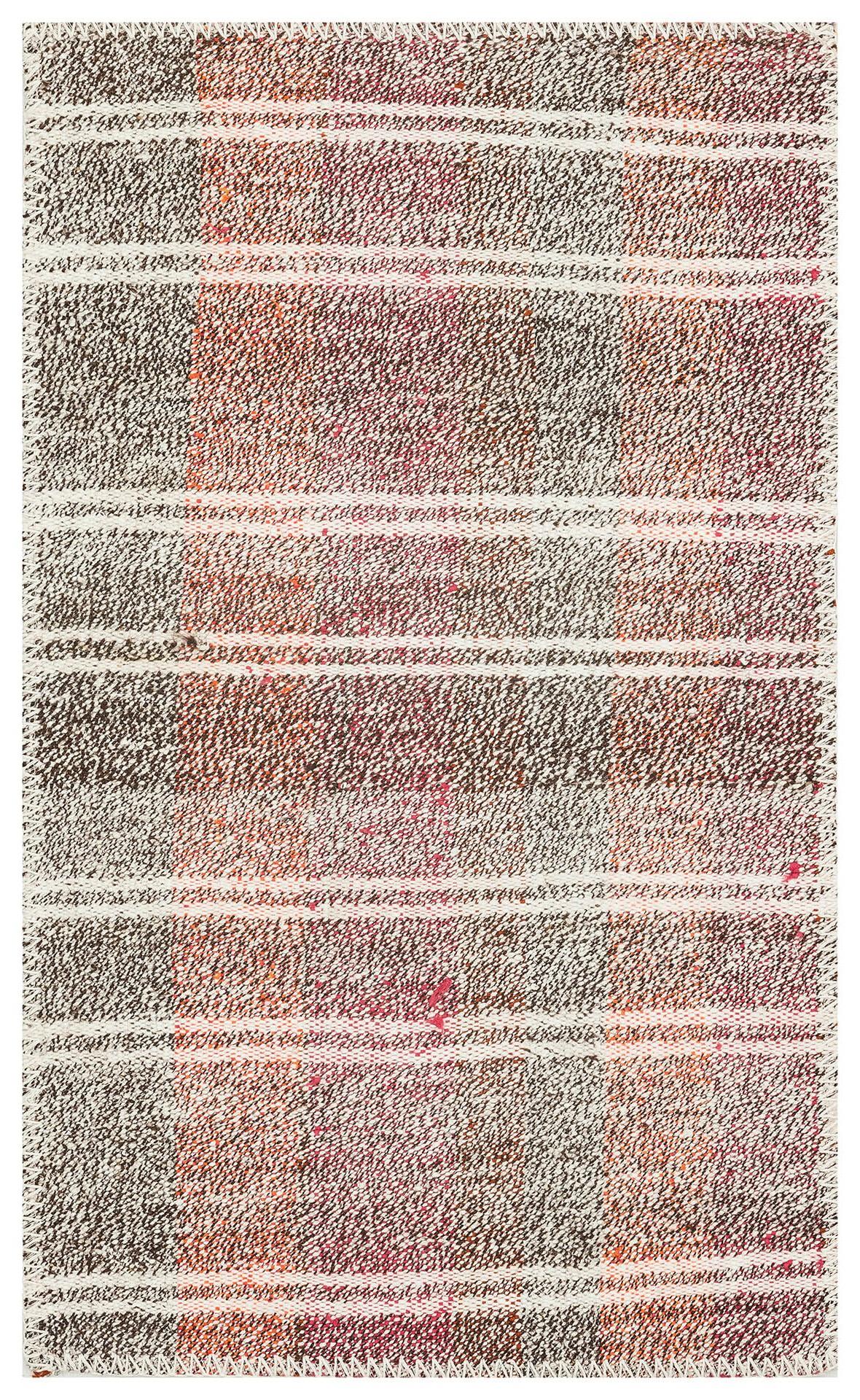 EŞSİZ EL DOKUMA GÜMÜŞ MERCAN RENGİ KEÇİ KILI KİLİM PASPAS