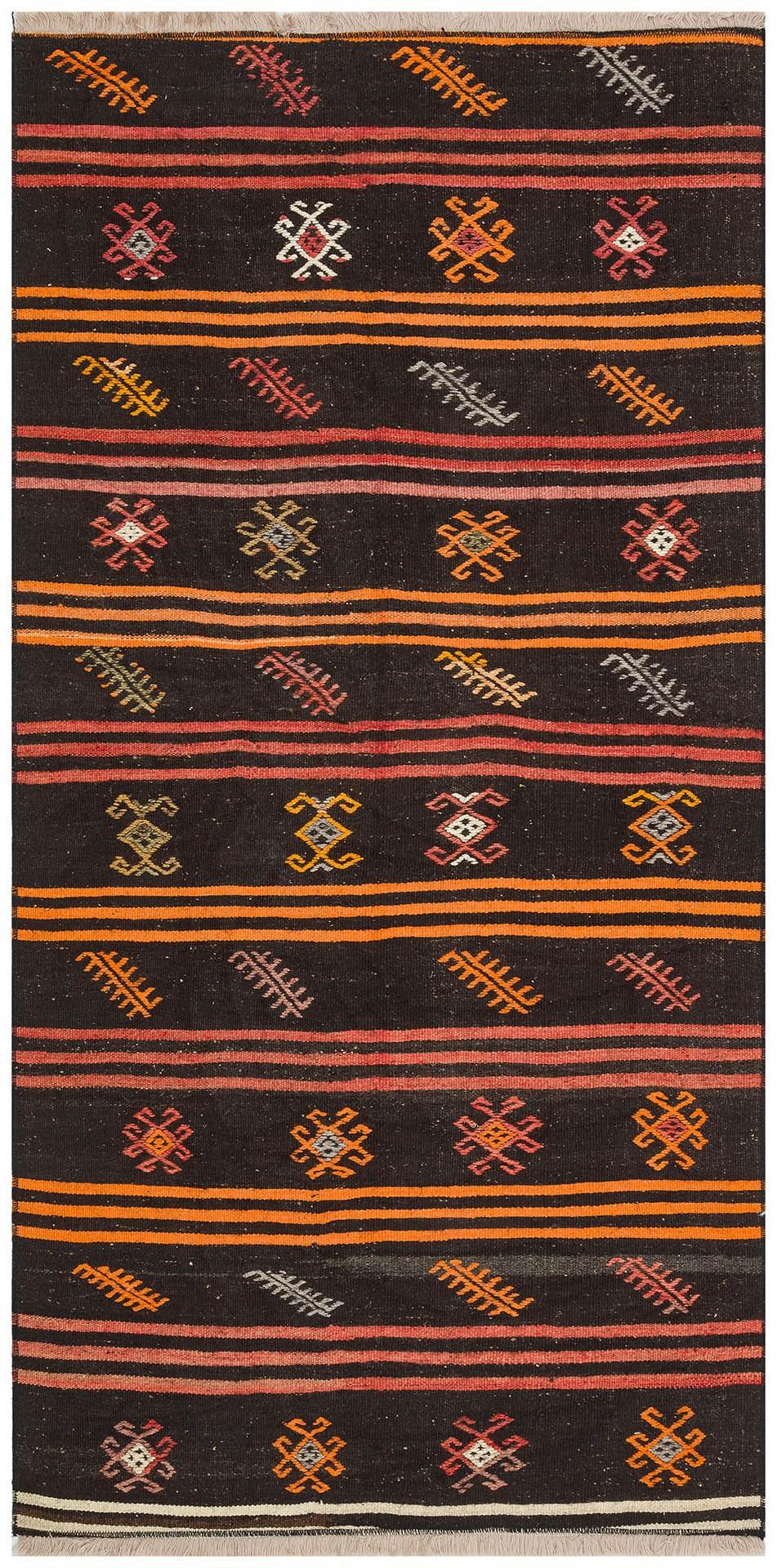 GERÇEK EL DOKUMA ÇİÇEKLİ DESEN ANADOLU KİLİM