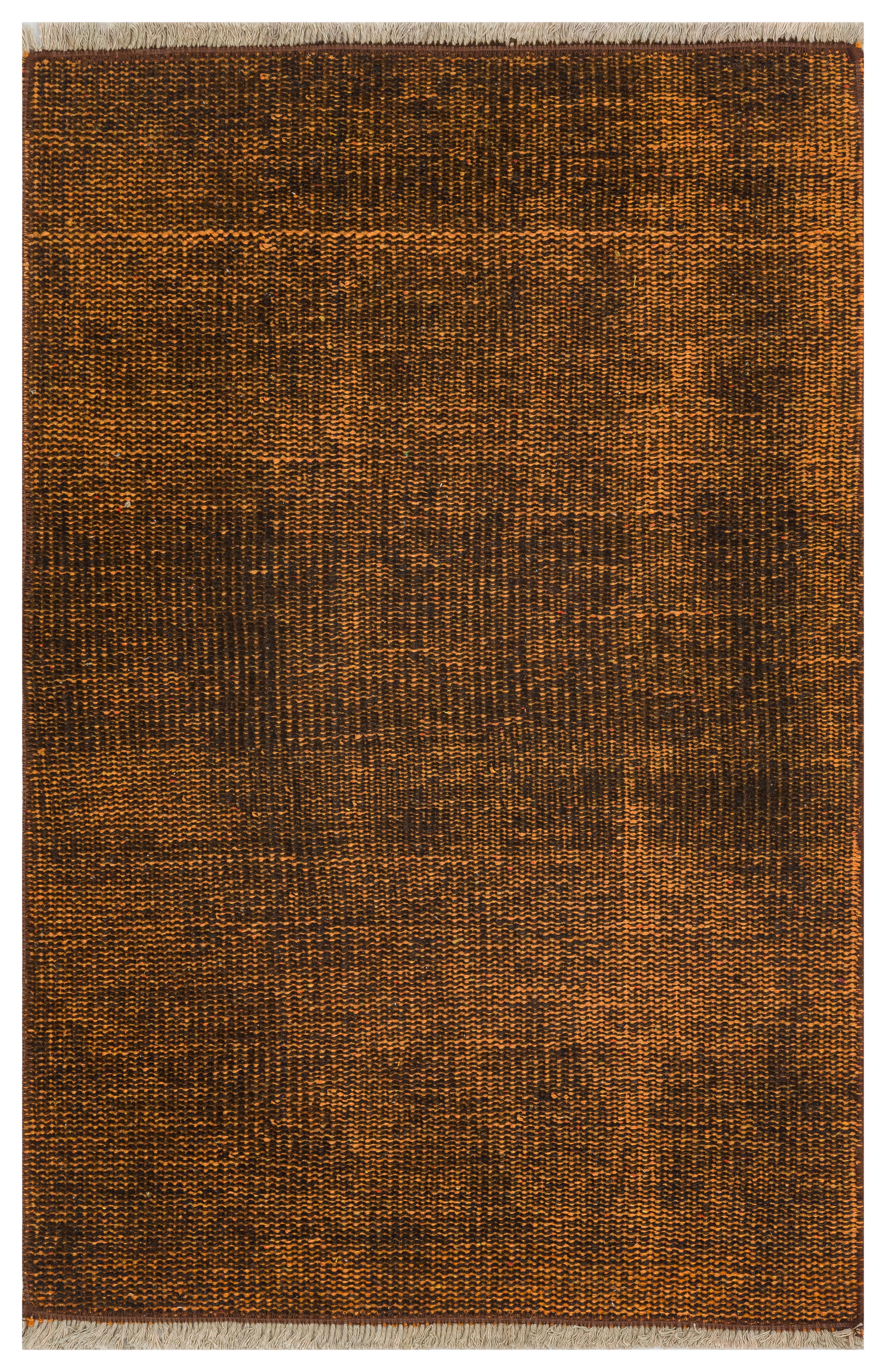 KAHVE BAKİR RENGİ EL DOKUMA VİNTAGE HALI PASPAS