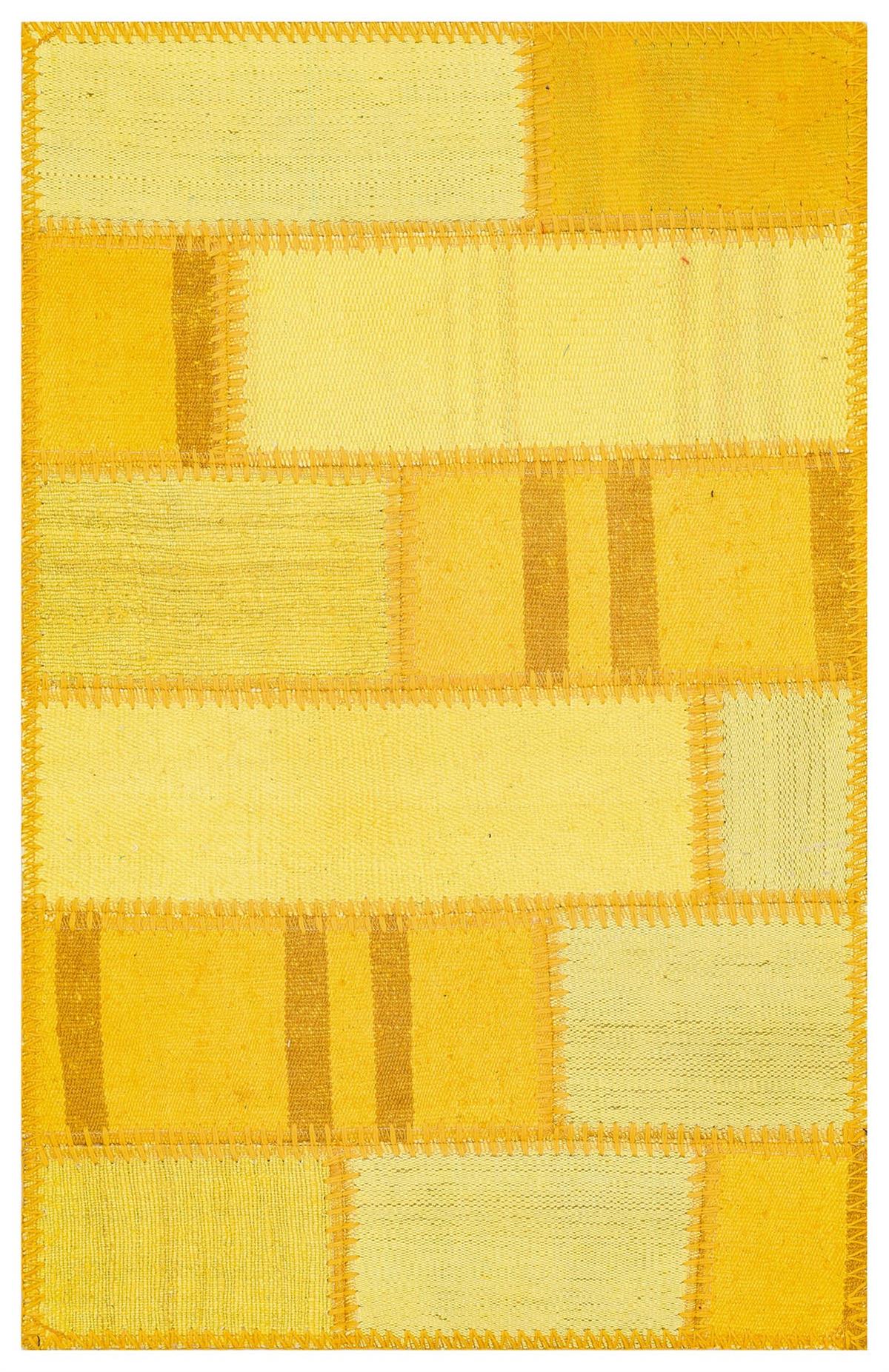 Eşsiz El Dokuma Sari Rengi Kendir Kilim Paspas-50x80