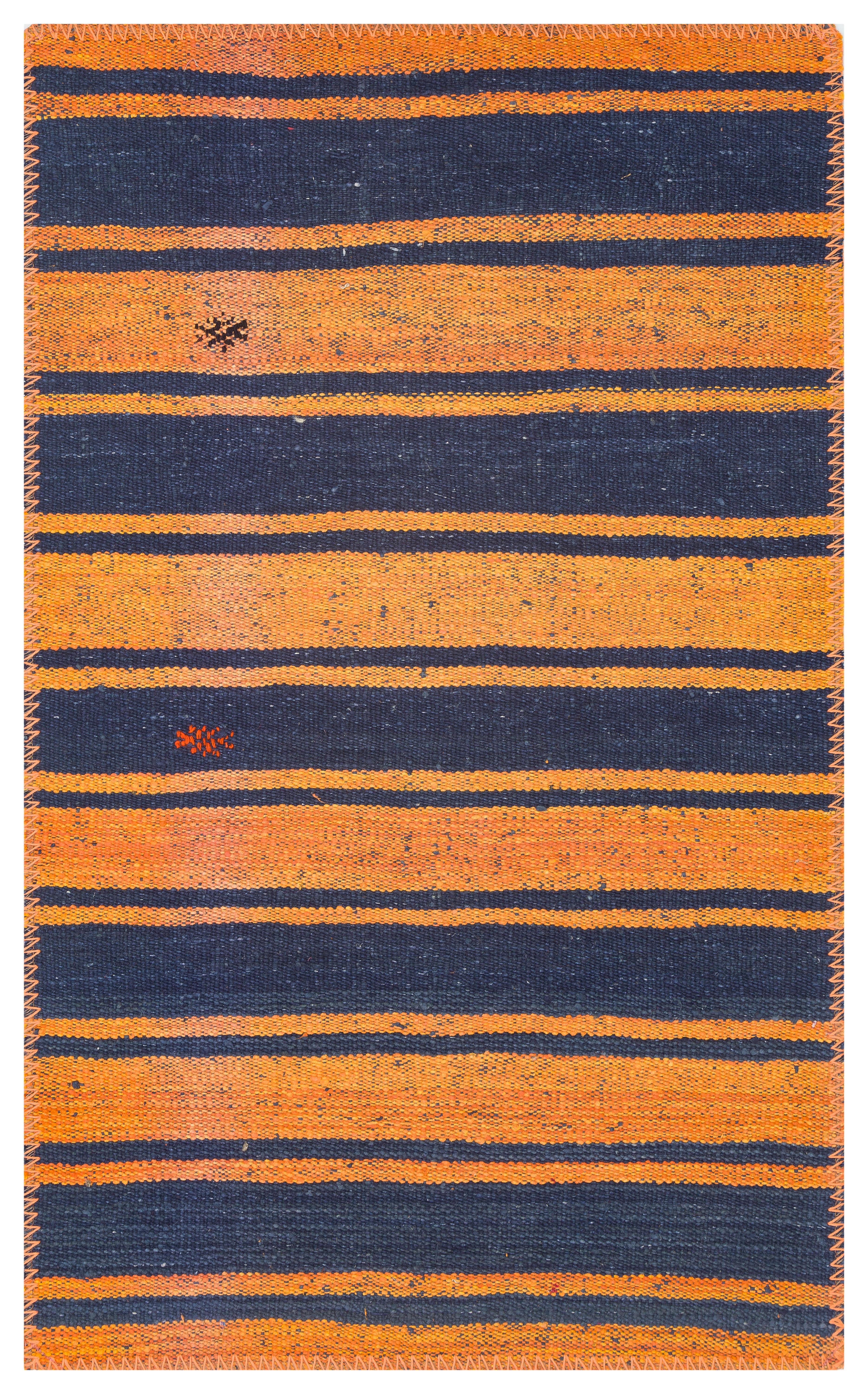 LACİVERT TURUNCU RENGİ KENDİR KİLİM PASPAS