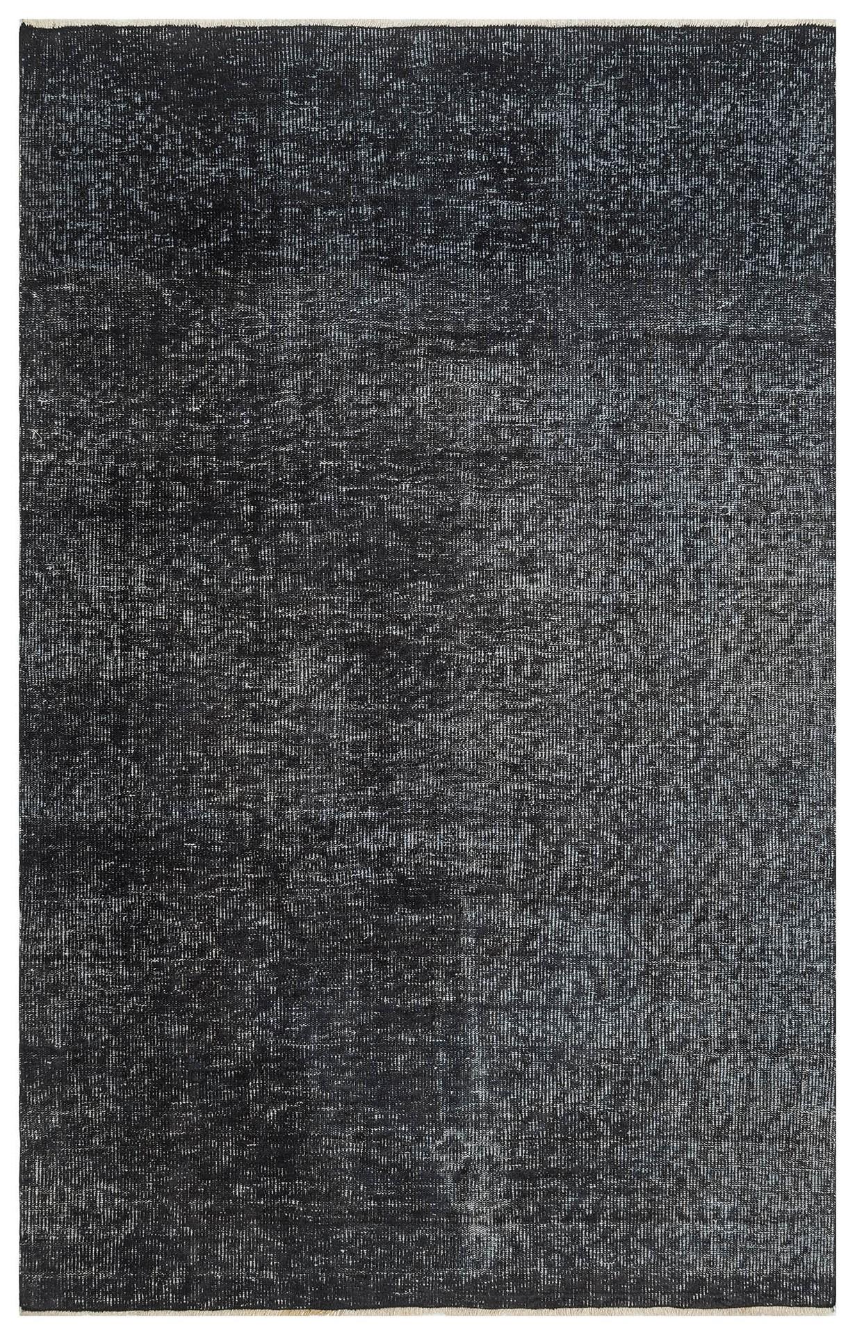 EŞSİZ EL DOKUMA SİYAH RENGİ ESKİTME VİNTAGE HALISI