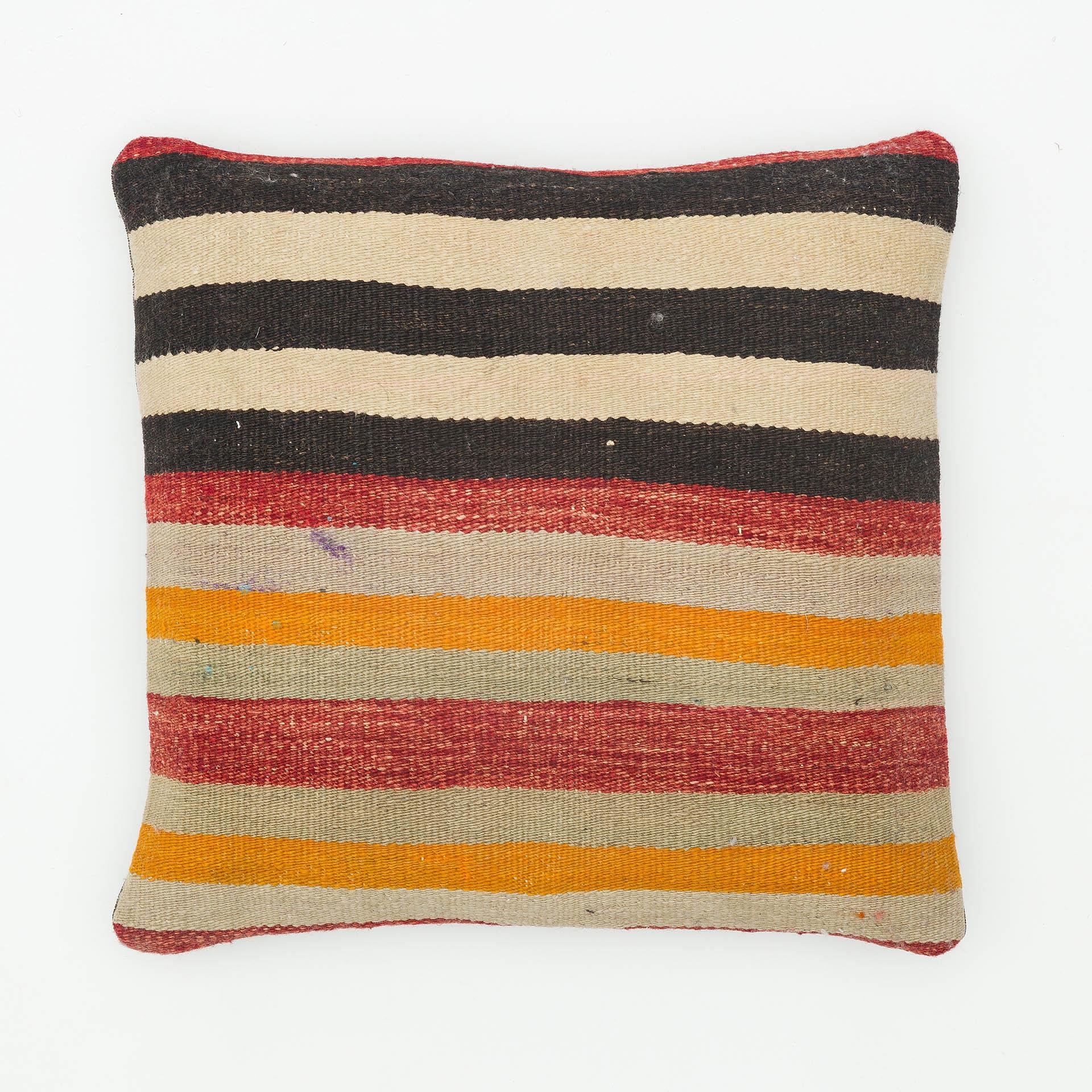 ÇOK RENKLİ ÇİZGİLİ DESEN ÇAPUT PALA KİLİM YASTIK KILIFI