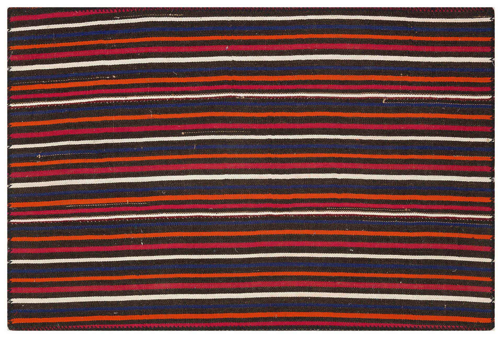 ÇOK RENKLI ÇİZGİLİ DESEN EL DOKUMA KEÇİ KILI PASPAS