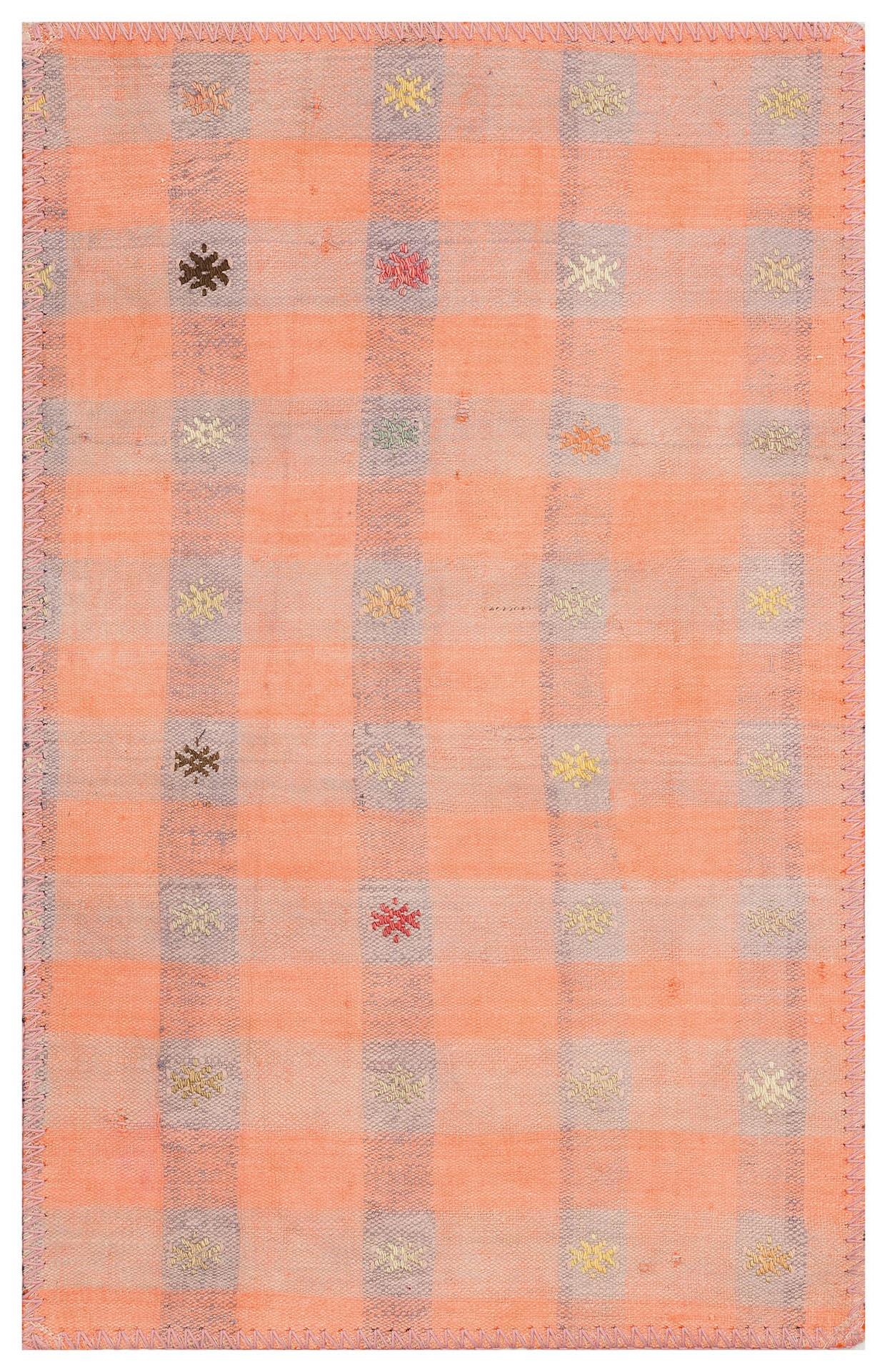 GELENEKSEL EL DOKUMA PUDRA RENGİ KENDİR KİLİM PASPAS