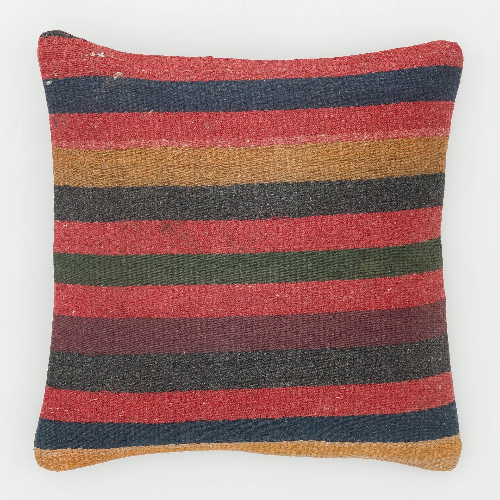 EL DOKUMA KIRMIZI SİYAH ASTAR VİNTAGE YASTIK KILIFI