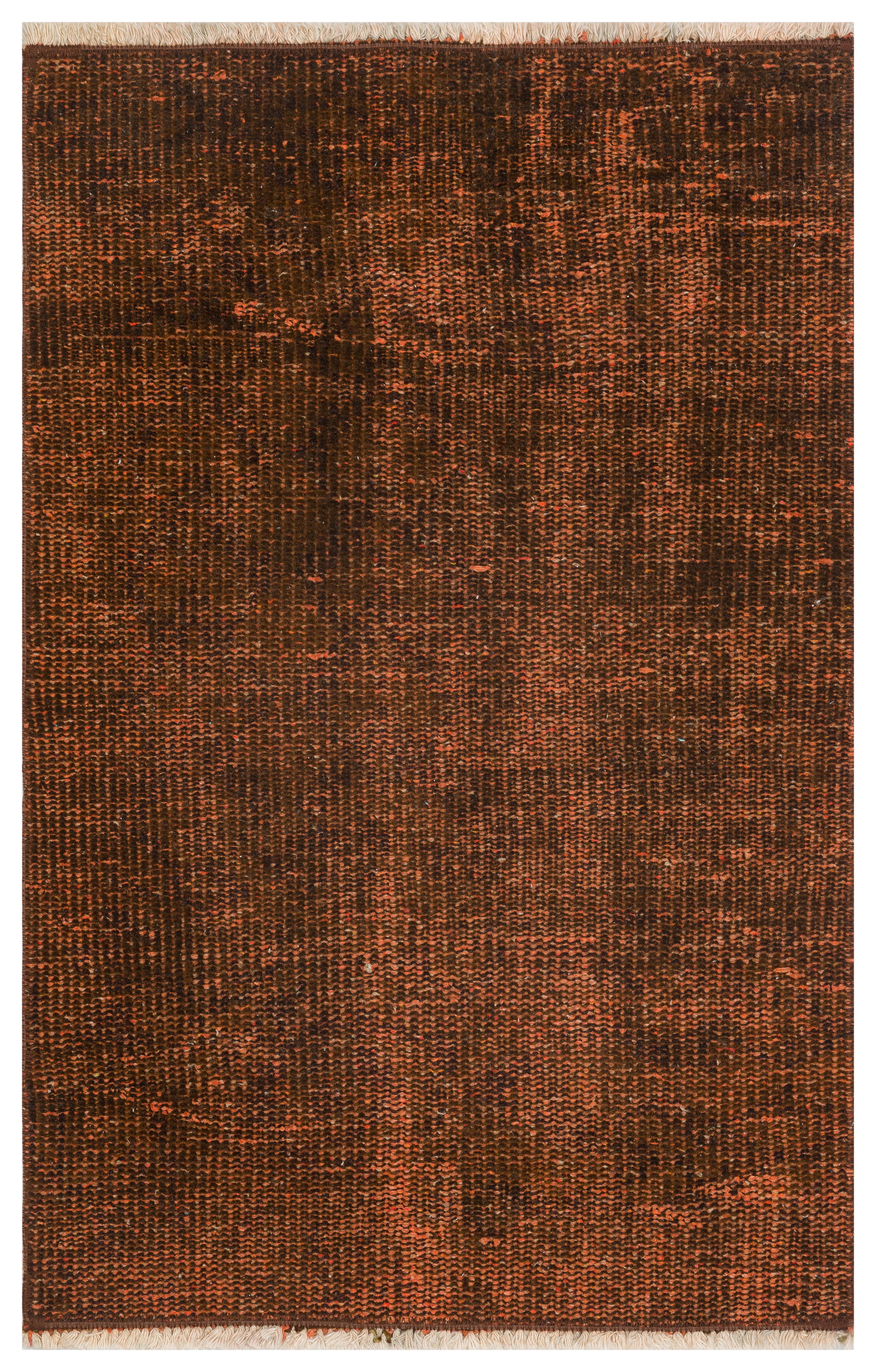 KAHVE BAKİR RENGİ EL DOKUMA VİNTAGE HALI PASPAS