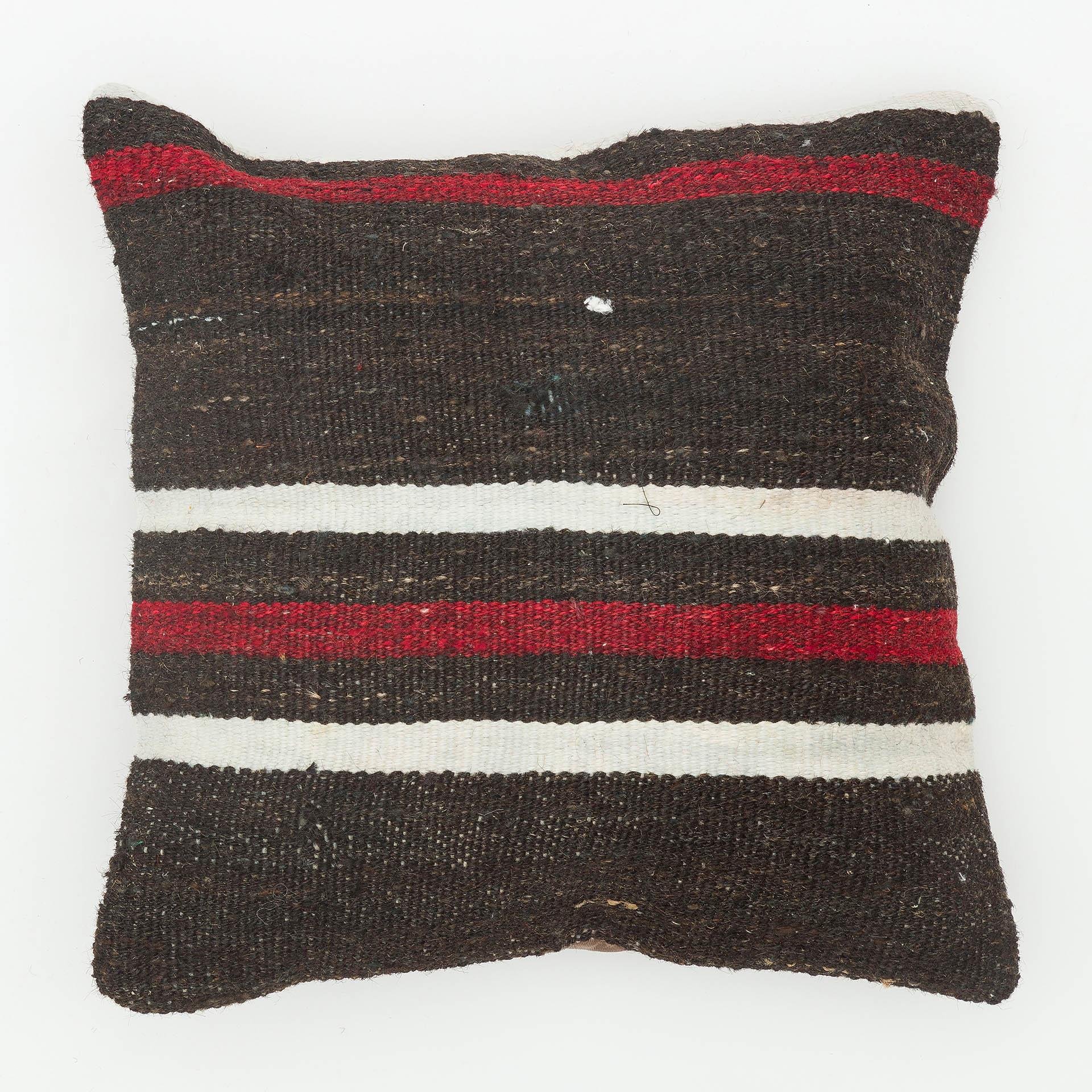 EL DOKUMA SİYAH BEYAZ ASTAR VİNTAGE YASTIK KILIFI