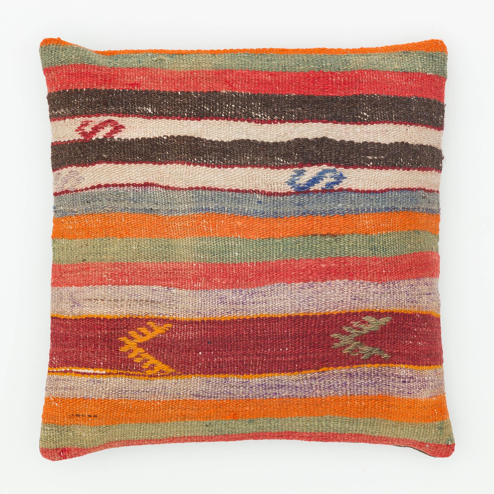 GENELEKSEL EL DOKUMA RENKLİ BOHEM DESEN KİLİM YASTIK KILIFI 