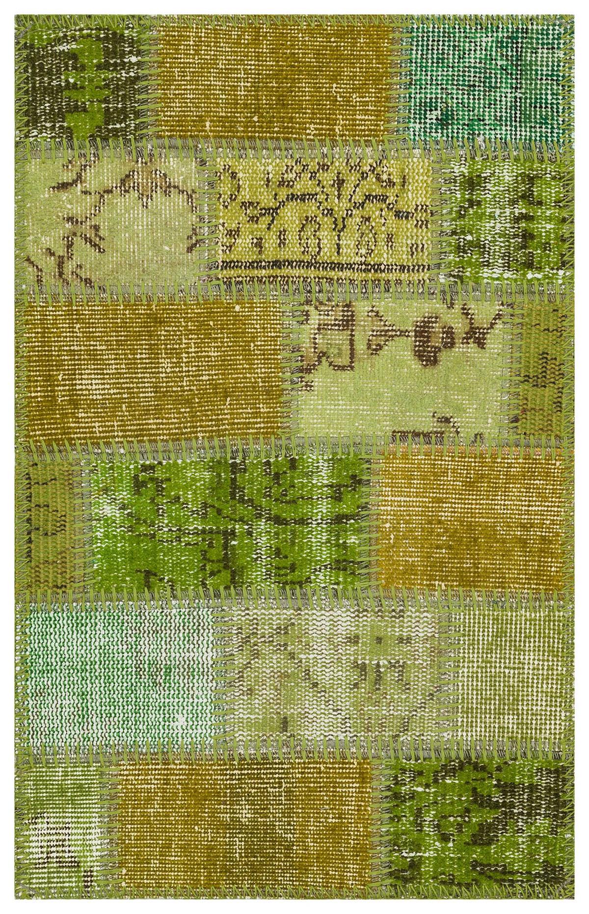 Gerçek El Dokuma Yeşil Tonleri Papas -50x80