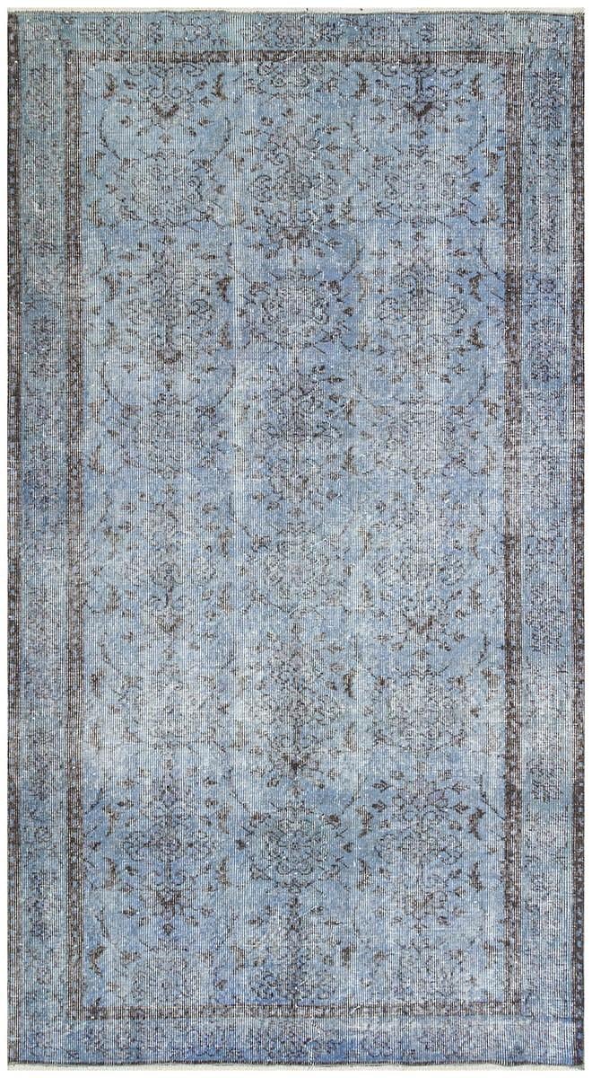 GENELEKSEL EL DOKUMA AÇİK MAVİ RENGİ ÇİÇEKLİ DESENLİ VİNTAGE HALI