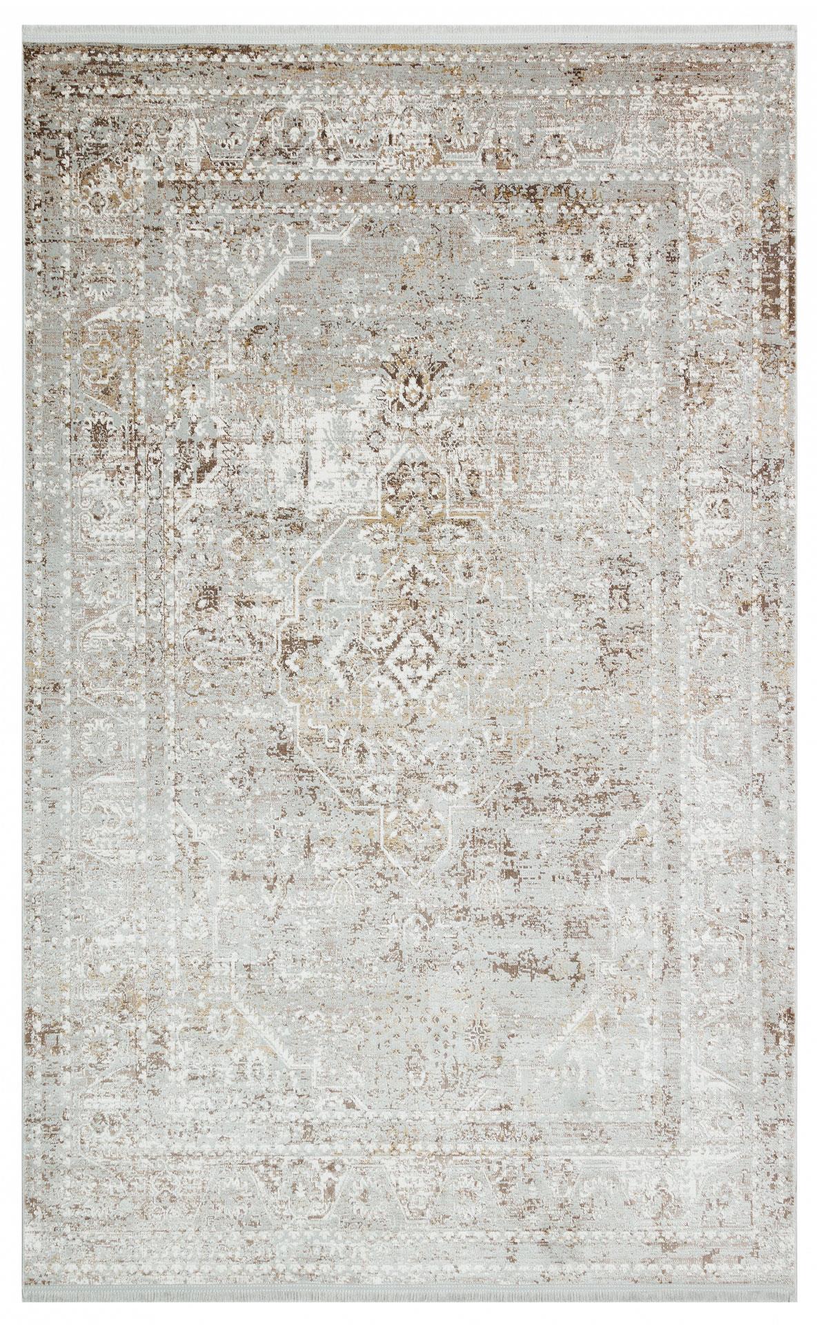 CREAM VİZON XW Yumuşak İpeksi Tuşeli Yüksek Alçak Oymalı Modern İnce Makine Halısı