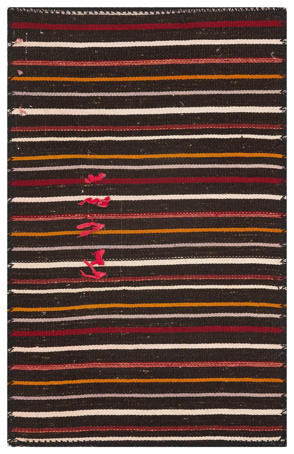 GELENEKSEL EL DOKUMA ÇOK RENGİ ÇİZGİLİ DESEN ÇAPUT PATA KİLİM PASPAS