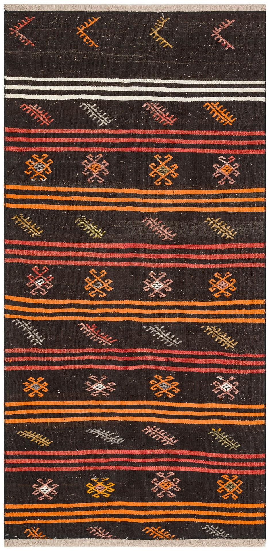 GERÇEK EL DOKUMA RENKLİ ÇİÇEKLİ DESEN ANADOLU YÜN KİLİM