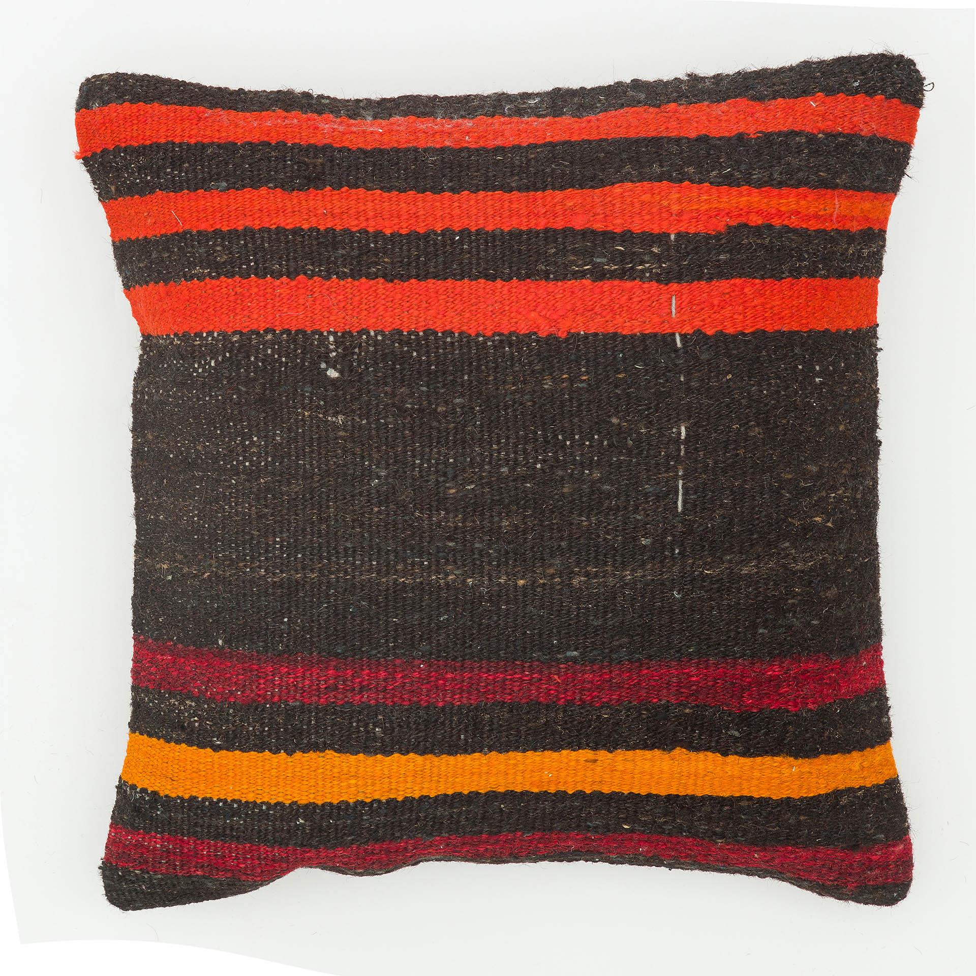  KİRAZ KIRMIZISI SİYAH RENKLİ EL DOKUMA YASTIK KILIFI