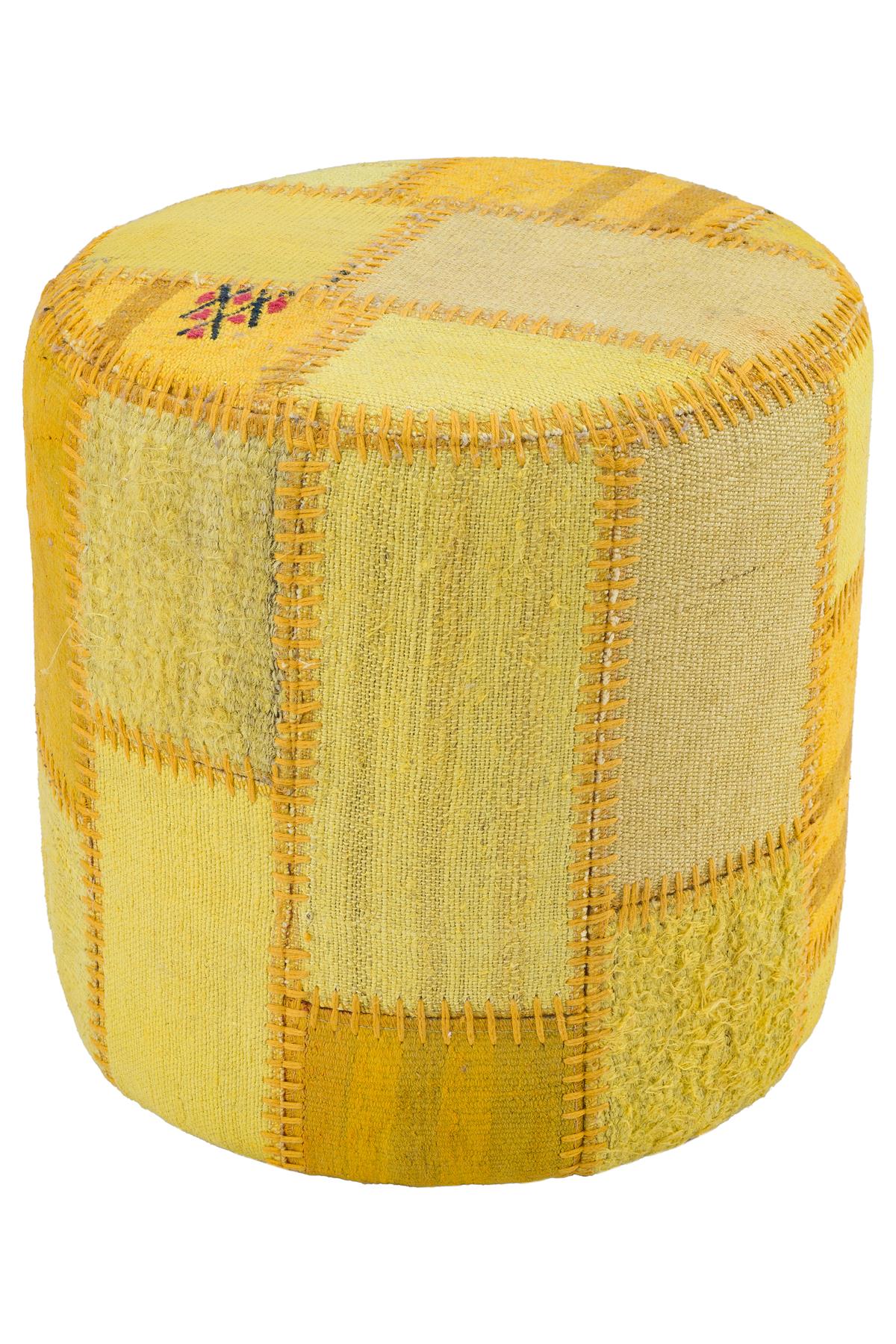 GERÇEK EL DOKUMA KİLİMDEN TASARLANMİŞ PUF 40X40 CM