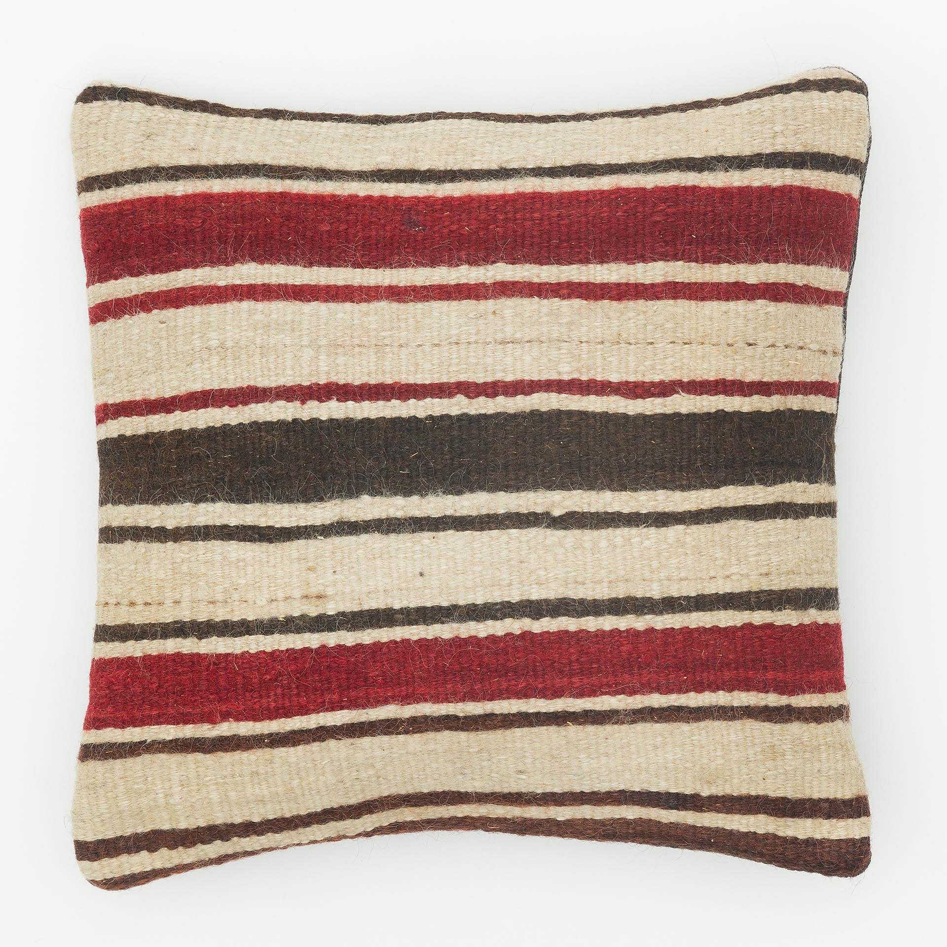  BEJ RENK KAHVERENGİ MAVİ ASTARLI YASTIK KILIFI