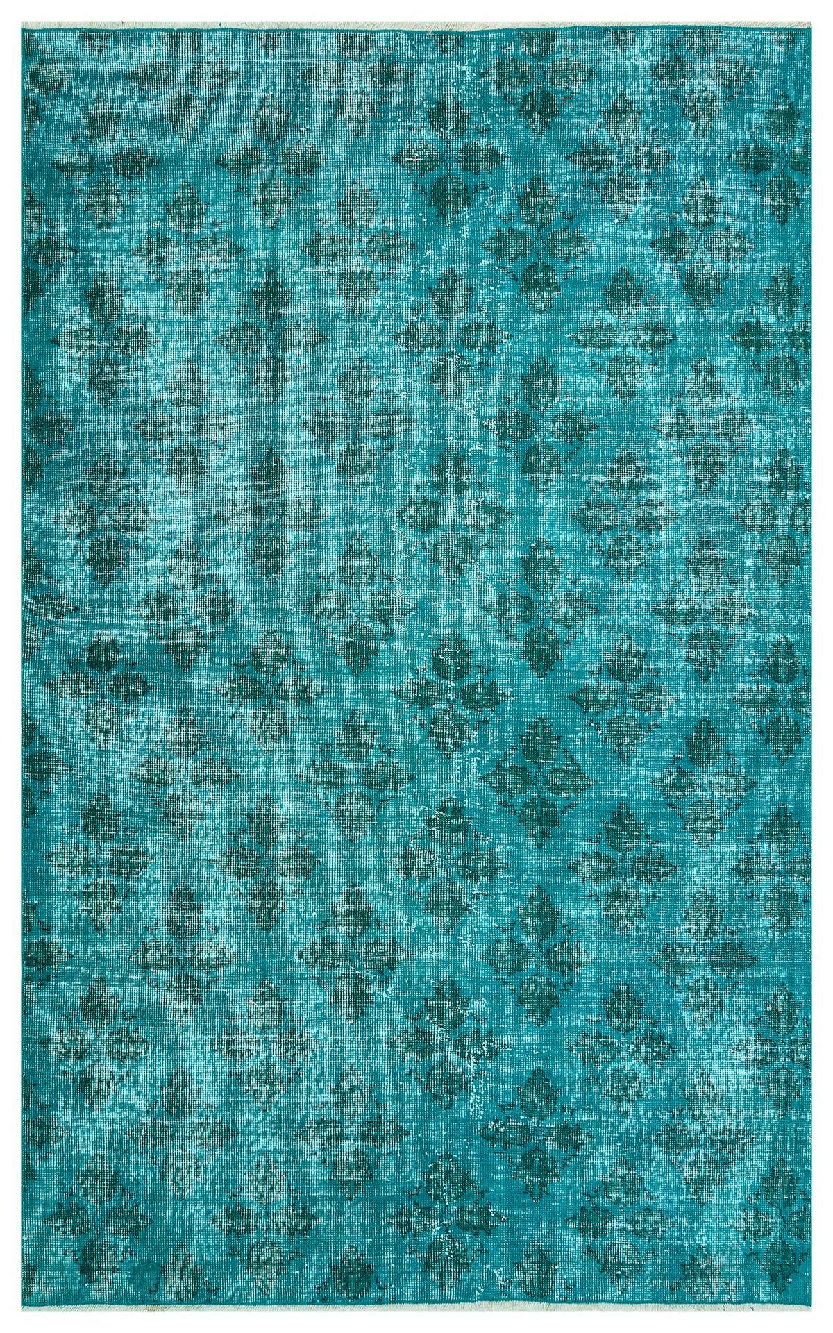 GERÇEK EL DOKUMA TURKUAZ RENGİ ÇİÇEKLİ YÜNLÜ SİVAS HALISI