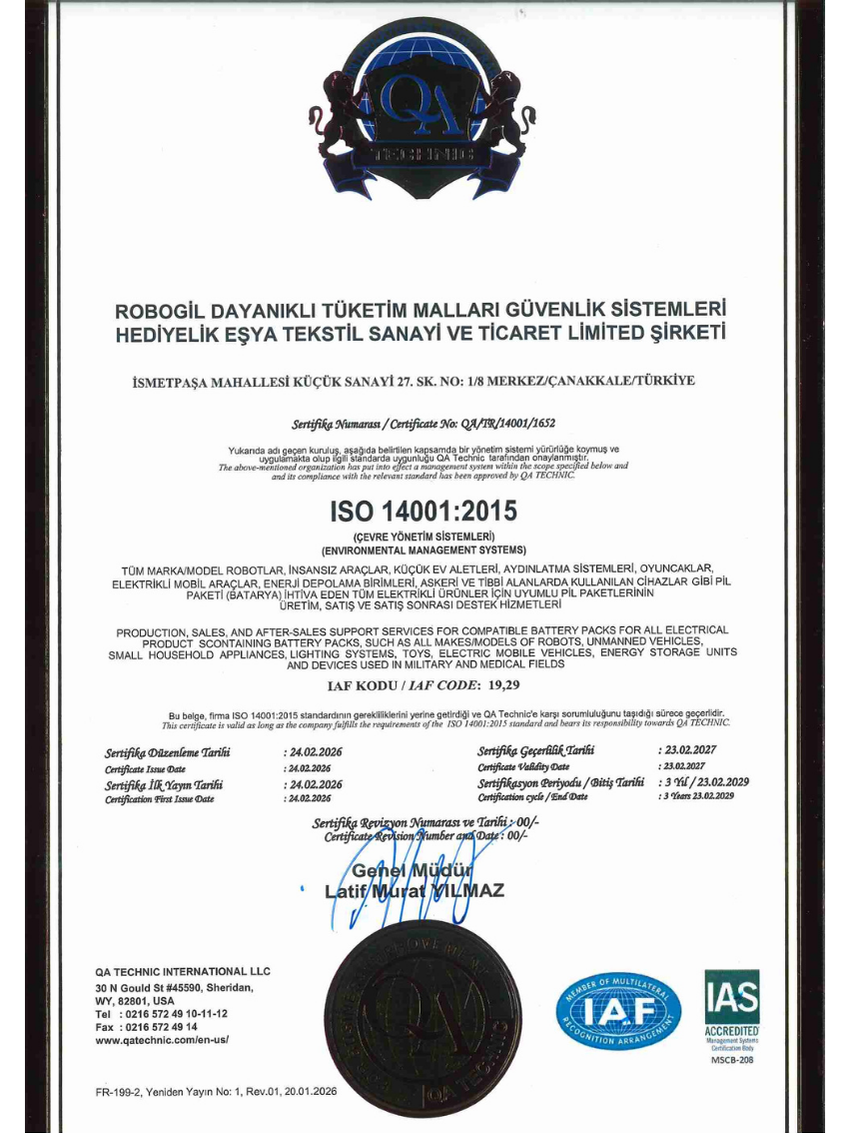 ISO 14001 Çevre Yönetim Sistemi Belgesi