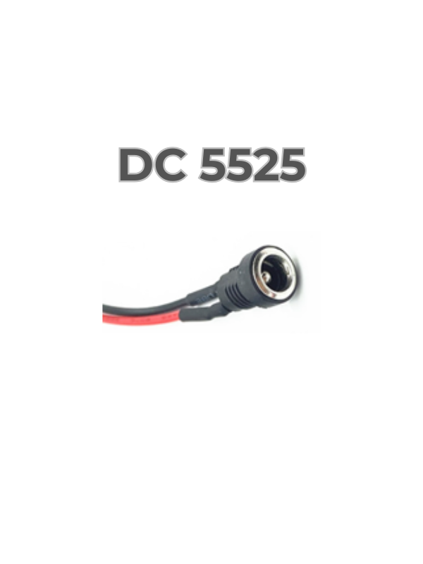 DC 5525 (Dişi) Soket 14AWG 40CM Kablolu Batarya Hücre Gruplama ve Montaj Soketi