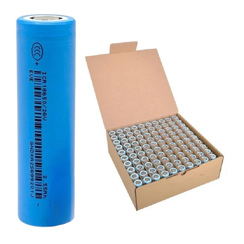 EVE 100'LÜ PAKET ICR18650/26V 3.7V 2550mAh Lityum İyon Şarj Edilebilir Pil Hücresi ICR18650/26V-P100