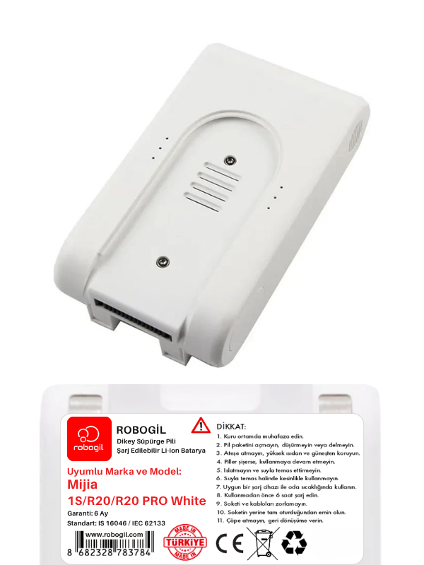 Mijia 1S White Uyumlu Dikey Süpürge Pili  Z2500OK-Mij-02