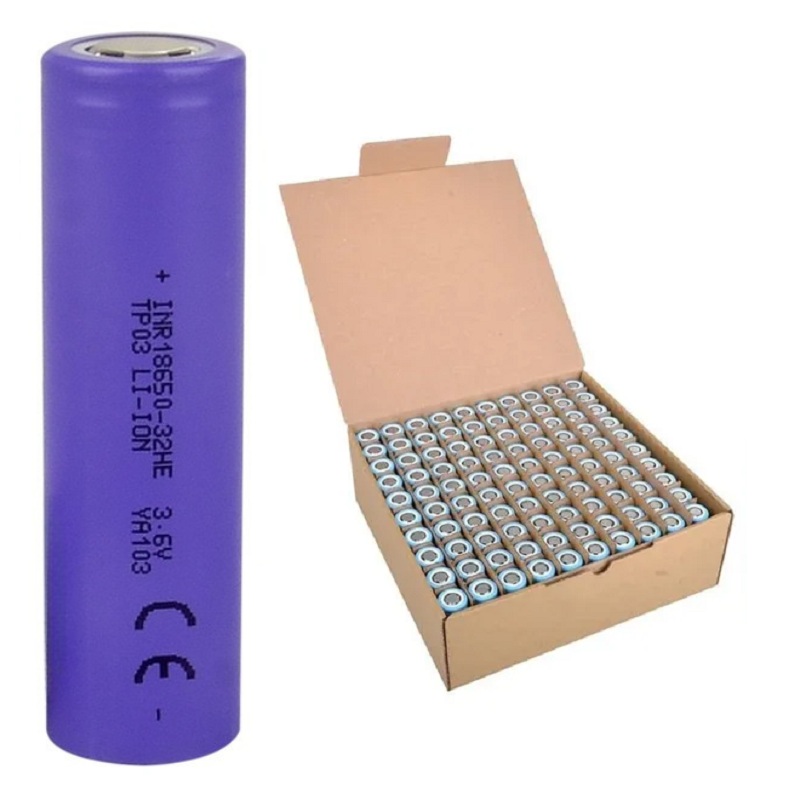 Tenpower 100'LÜ PAKET INR18650-32HE 3.7V 3200mAh Lityum İyon Şarj Edilebilir Pil Hücresi INR18650-32HE-P100