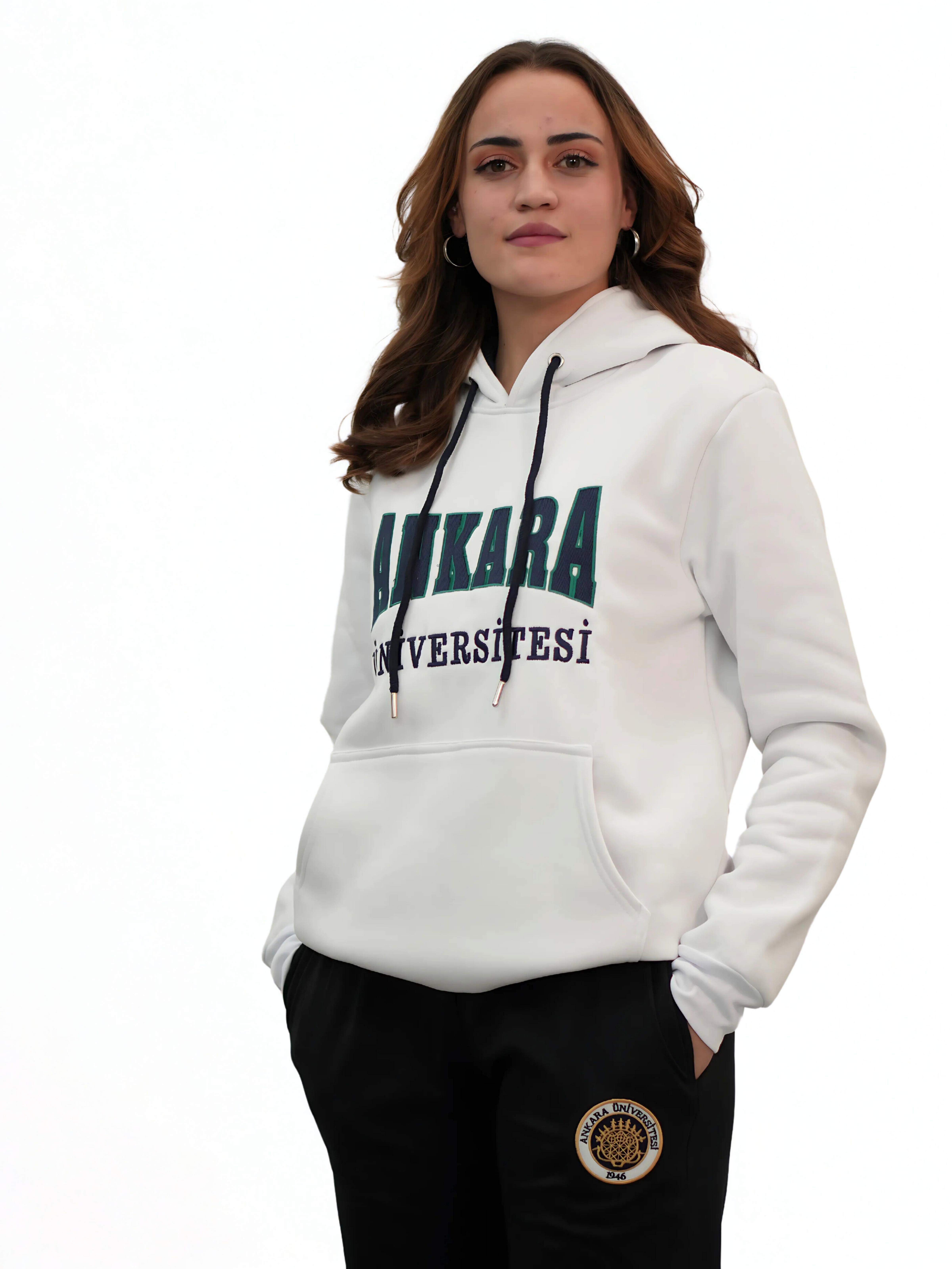 Kapüşonlu Sweatshırt ( Beyaz )