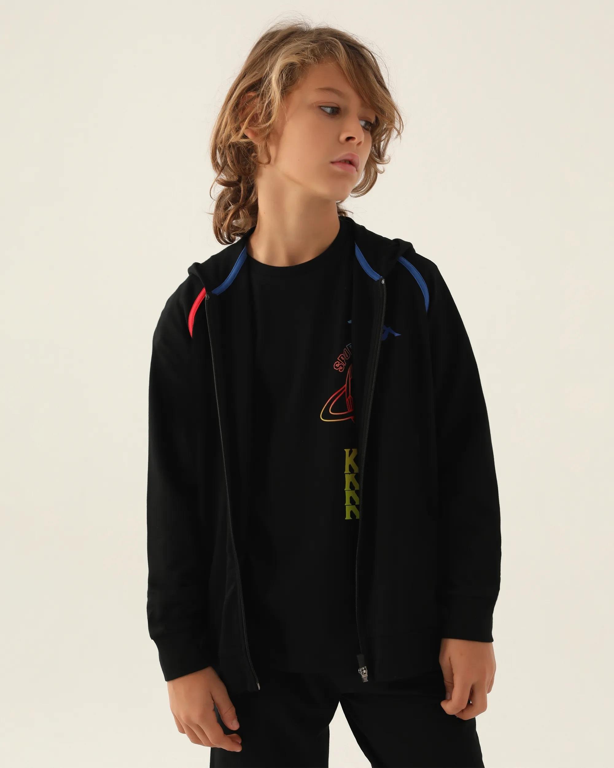 Kappa Tam Fermuarlı Kapşonlü Erkek Çocuk  Sweatshirt 371X32W