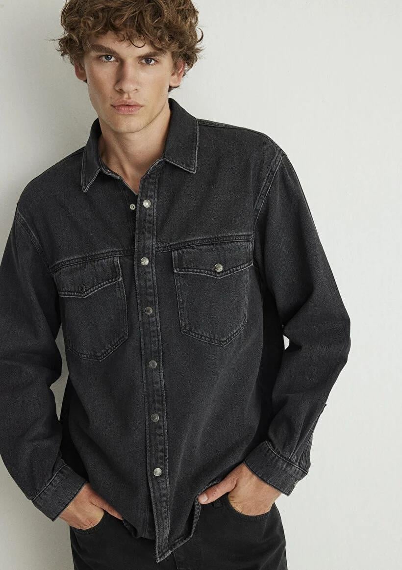 Mavi Ross Smoke Denim Erkek Gömlek  0210031-80482