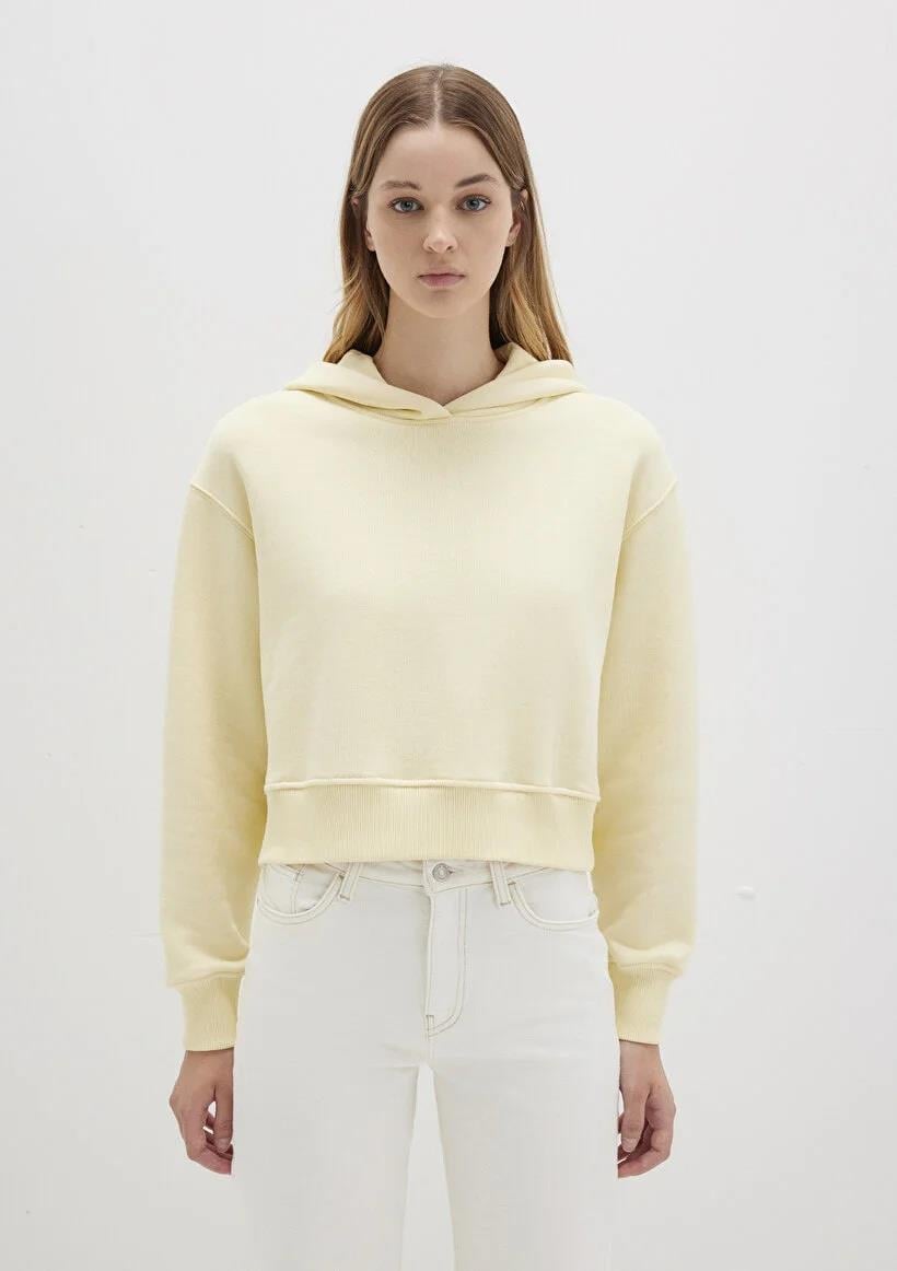 Mavi Kapişonlu  Koyu Krem Kadın Sweatshirt 1S10386-71187