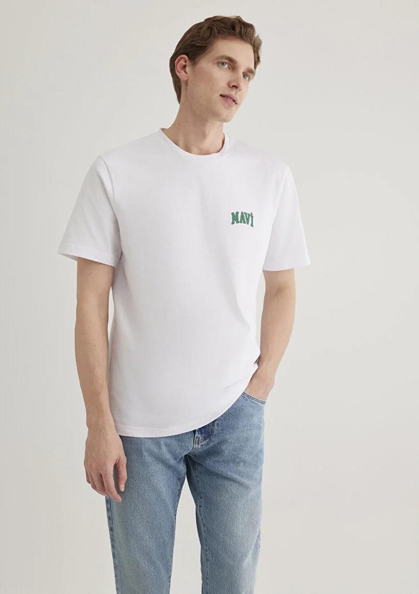 Mavi Logo  Beyaz Erkek T-Shirt 0611714-620