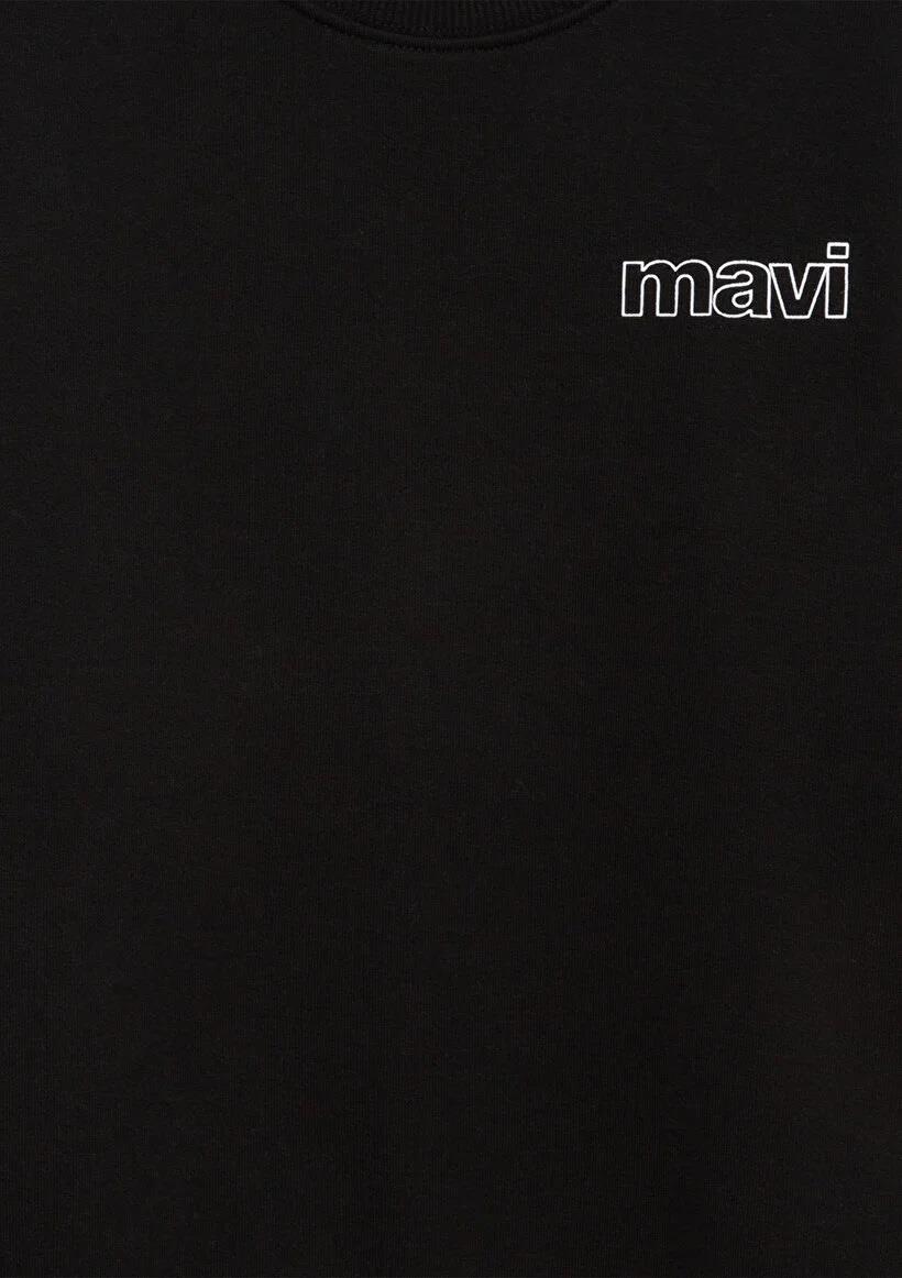 Mavi Logo Baskılı Siyah Sweatshirt 6S10034-900