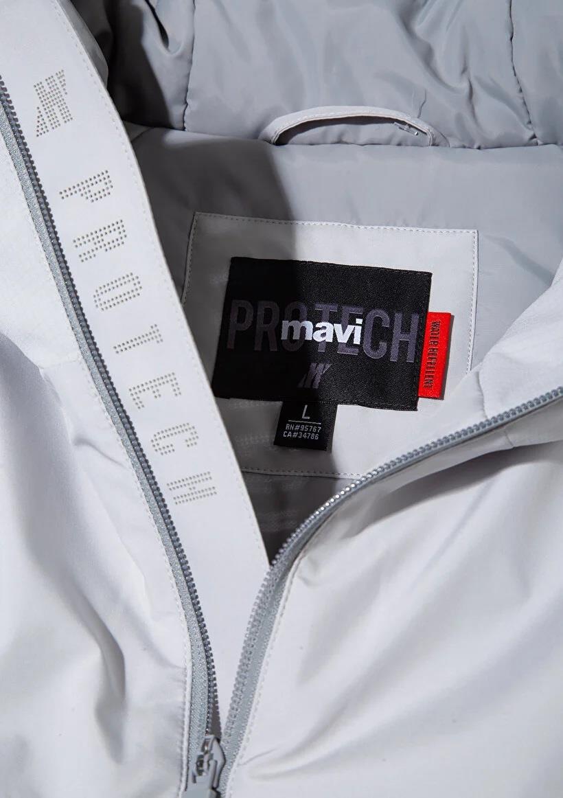 Mavi Kapüşonlu  Açık Gri Erkek Mont 0110615-70075