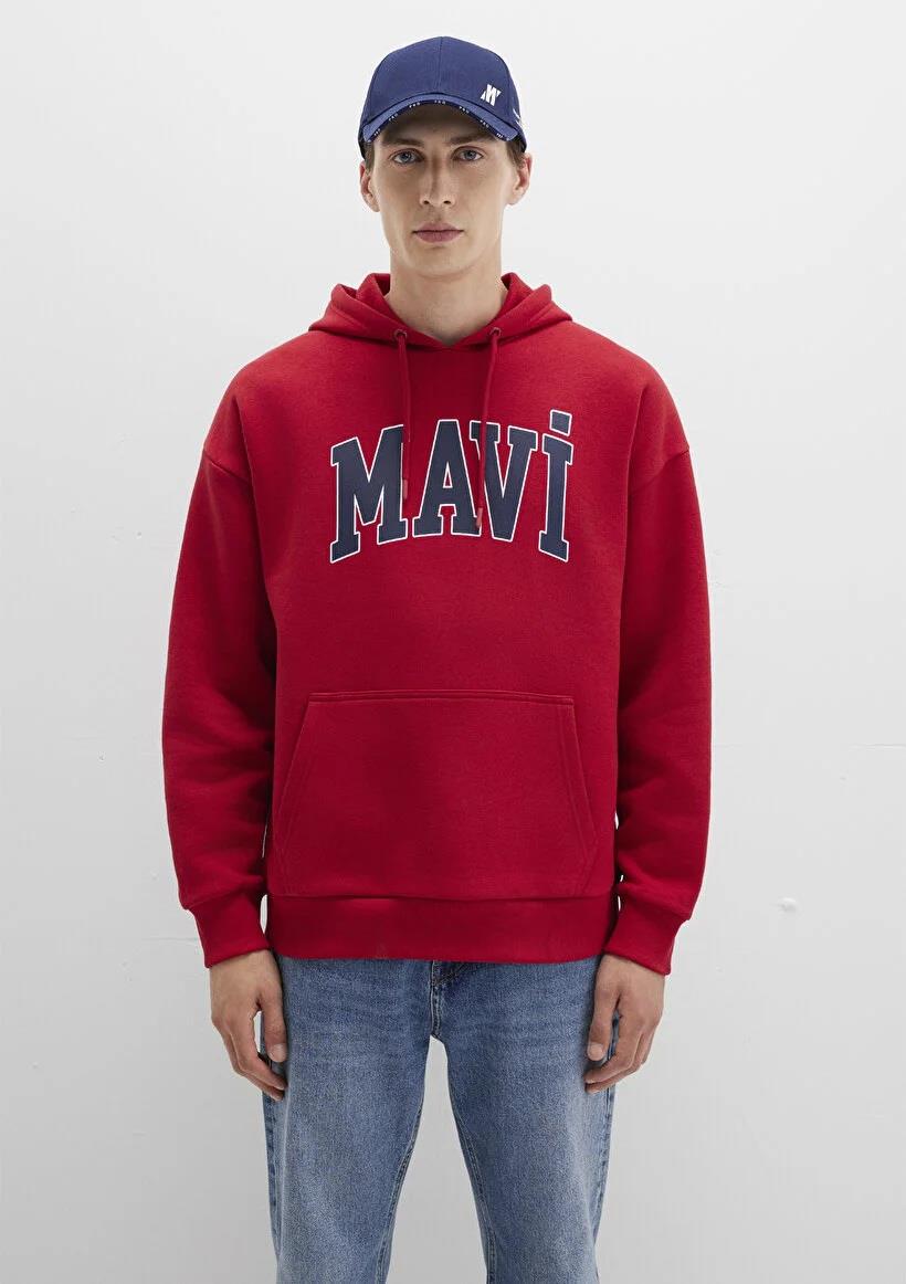 Mavi Logo Baskılı Kapşönlu Sweatshirt-067149-70464
