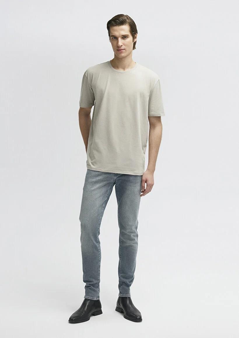 Mavi Bisiklet Yaka  Pus Gri Erkek T-Shirt 0610136-70100