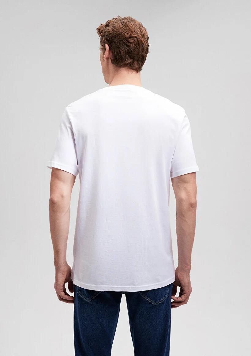 Mavi Baskılı Beyaz Erkek T-Shirt 066841-620