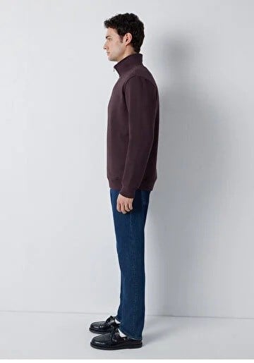 Mavi Yarım Fermuarlı  Erkek Sweatshirt 0S20027-88083