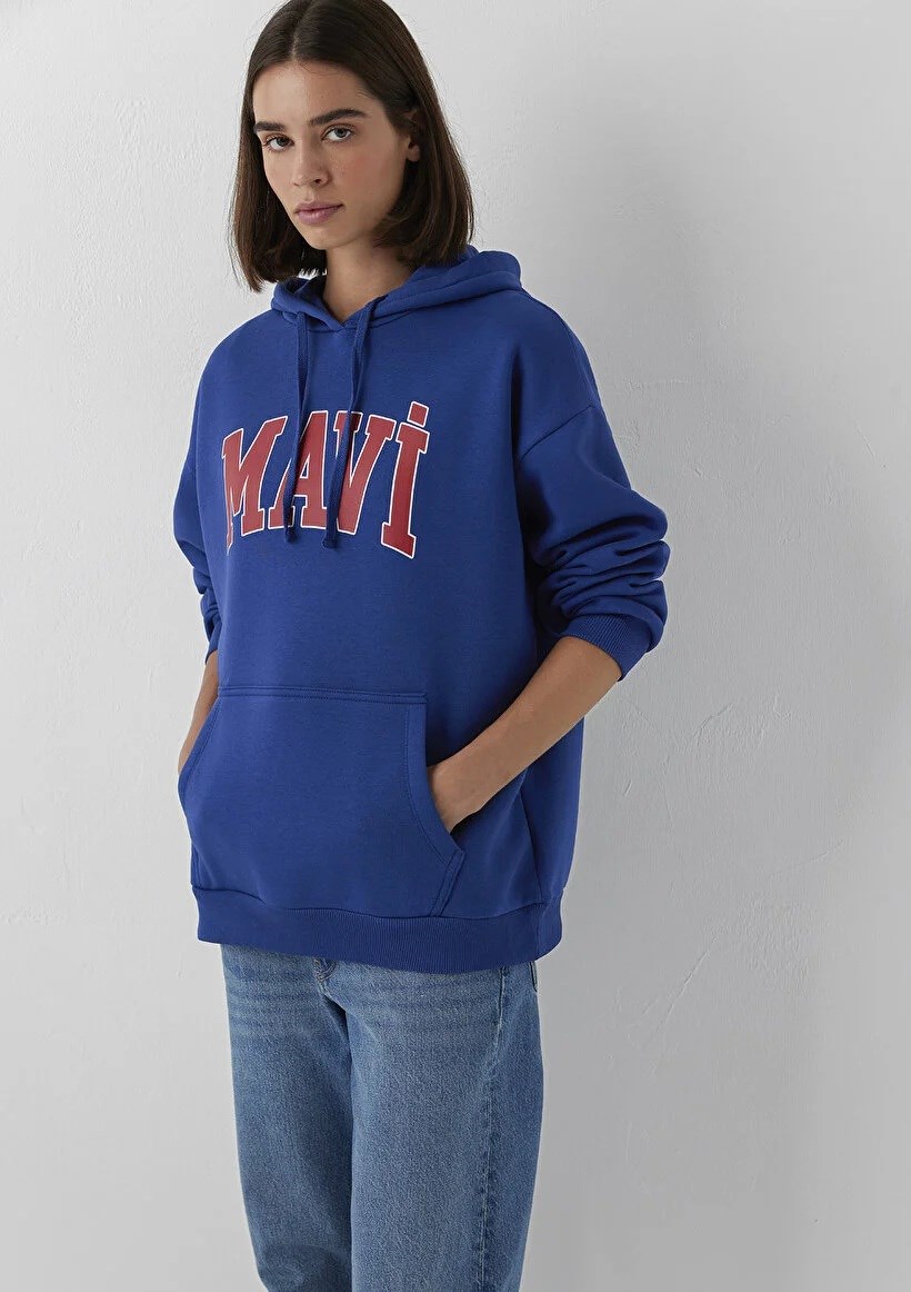 Mavi Mavı Logo Kapüsonlu Kadın Sweatshirt 1600361-70758