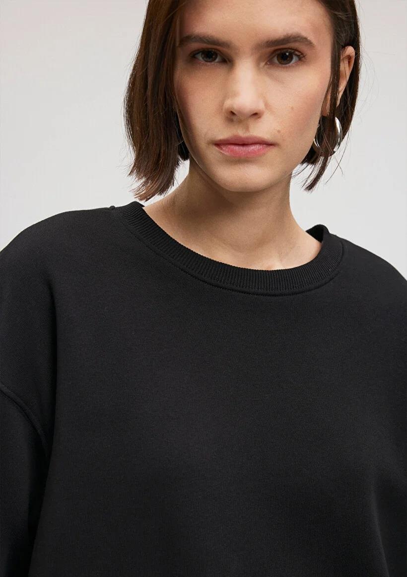 Mavi Yuvarlak Yaka Kadın Sweatshirt