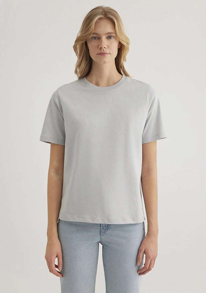 Mavi Basıc Short Sleeve Tee Açık Gri Kadın T-Shirt 1600965-70075