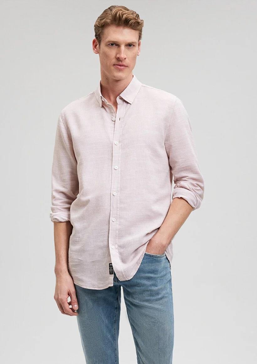 Mavi Uzun Kol Mocha Mousse Erkek Gömlek