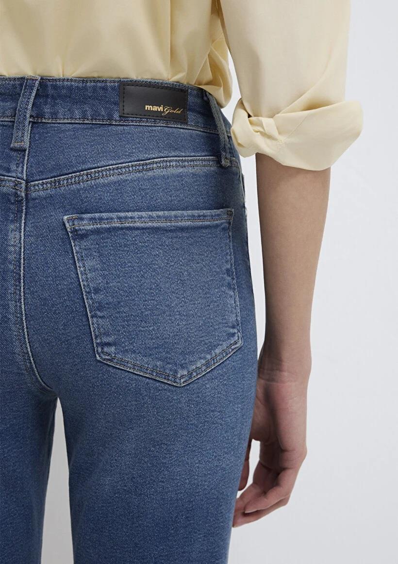 Mavi Star Dark Used Gold Shape Kadın Jean