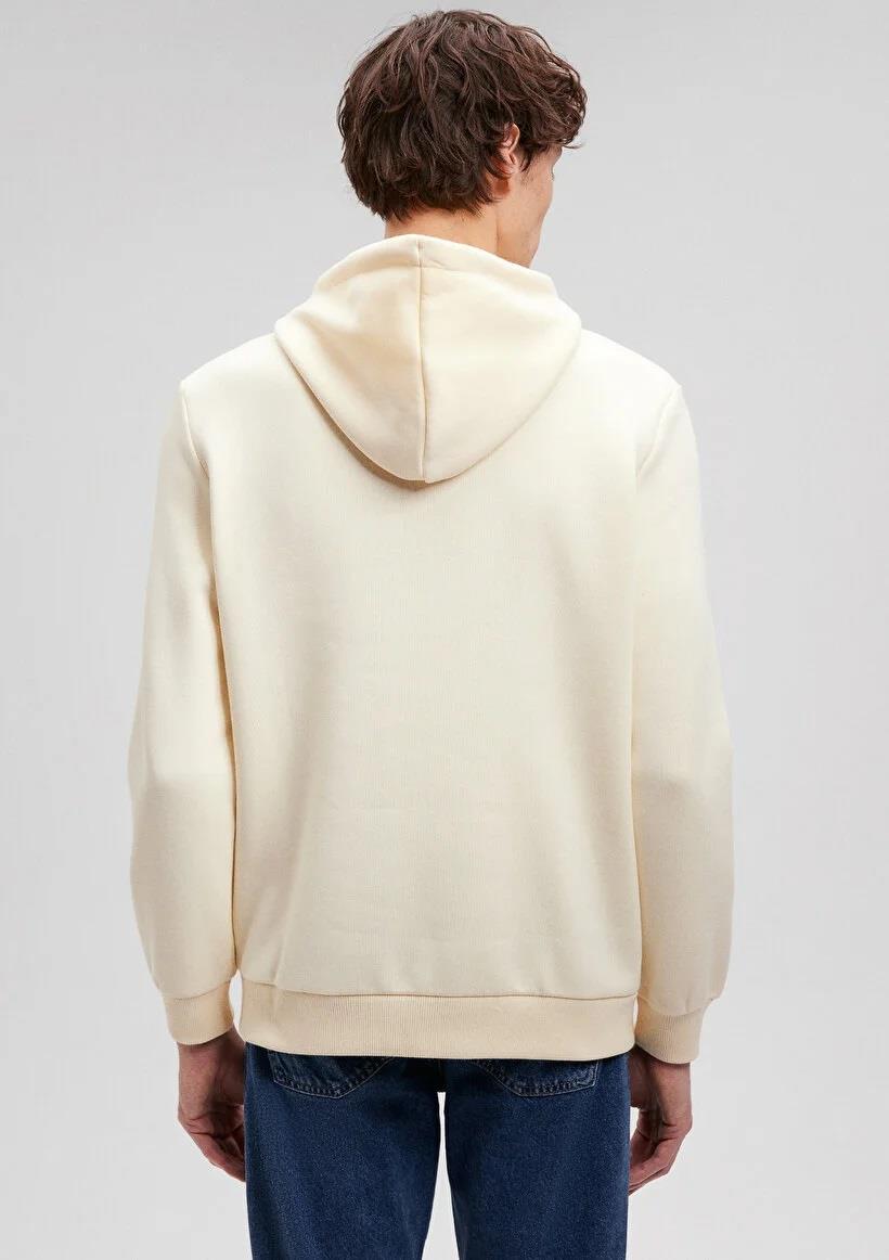 Mavi Logo Baskılı Bej Sweatshirt