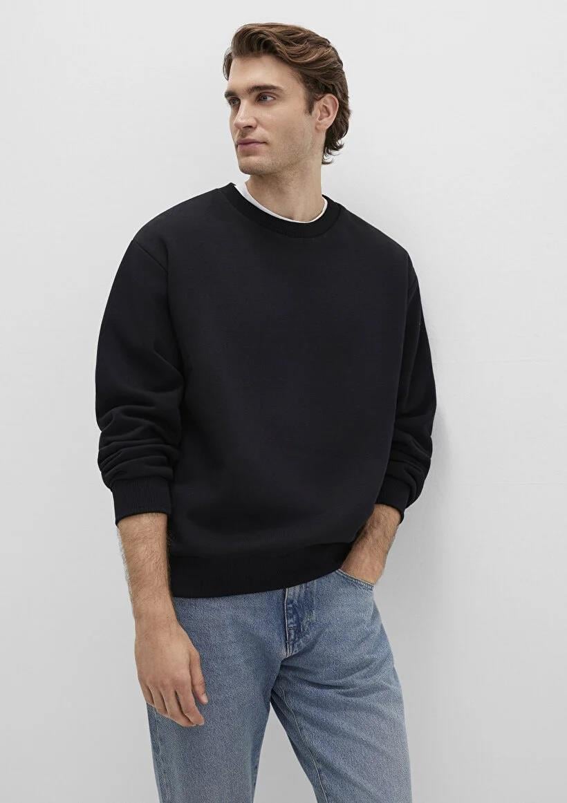 Mavi Bisiklet Yaka   Siyah Erkek Sweatshirt 0S10276-900