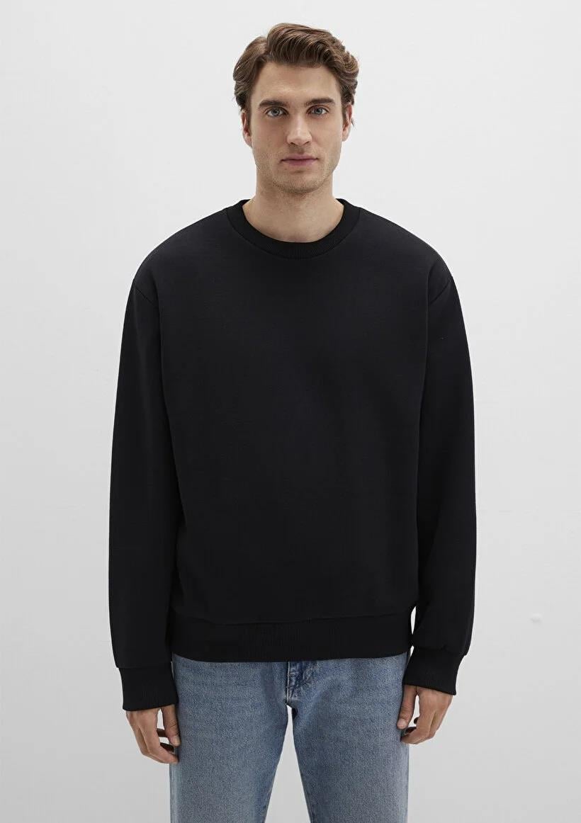 Mavi Bisiklet Yaka   Siyah Erkek Sweatshirt 0S10276-900