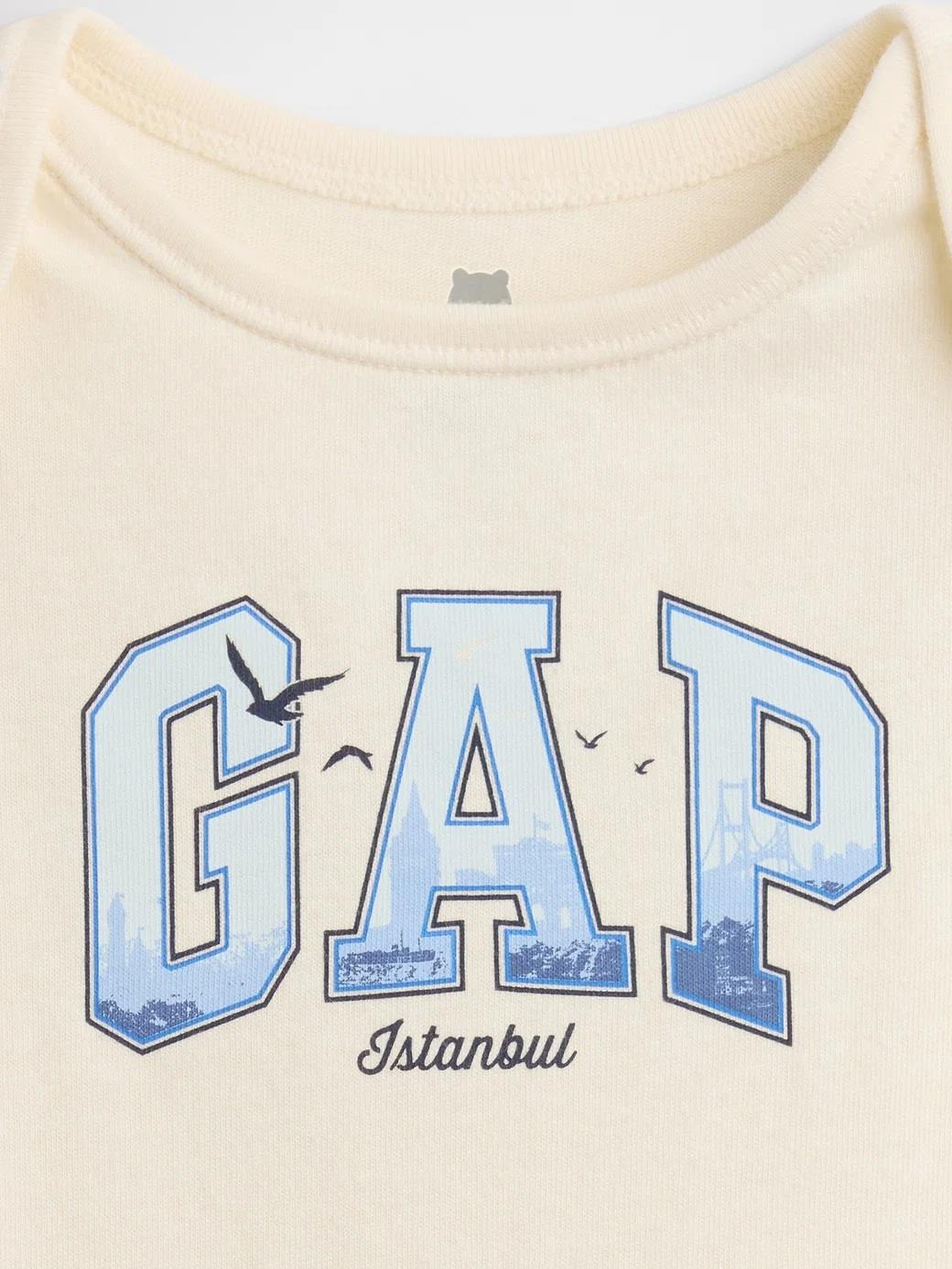 Gap Bebek  Organik Pamuk Logo Bodysuit-883699-00