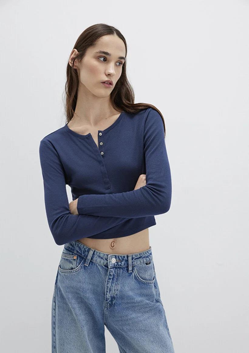Mavi İndigo Mavi Kadın Uzun Kol T-Shirt 1613403-70487