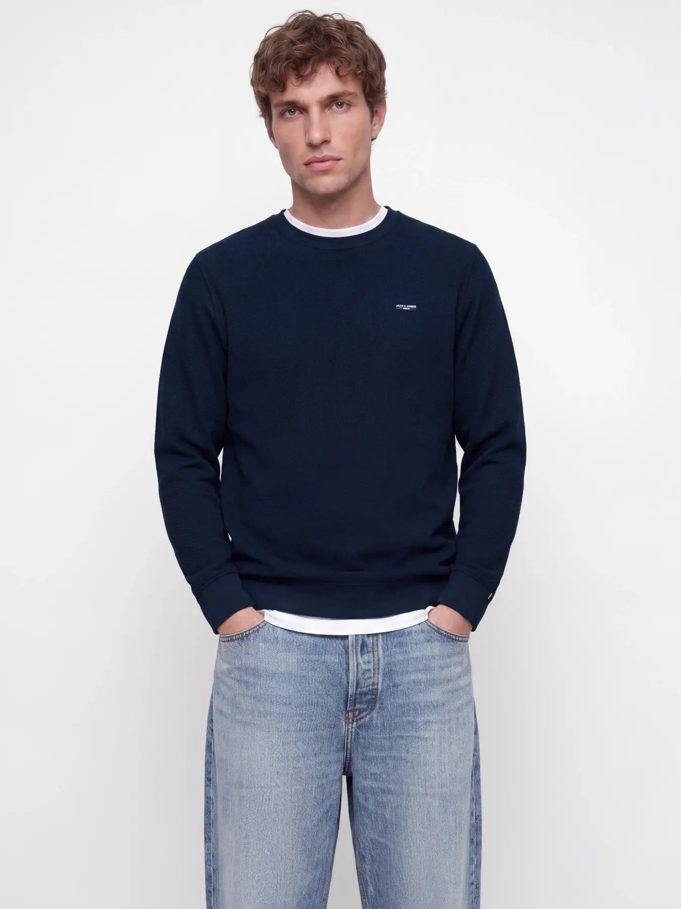 Jack&Jones Authentıc Jprblualves Structure Erkek Sweatshirt 12302739