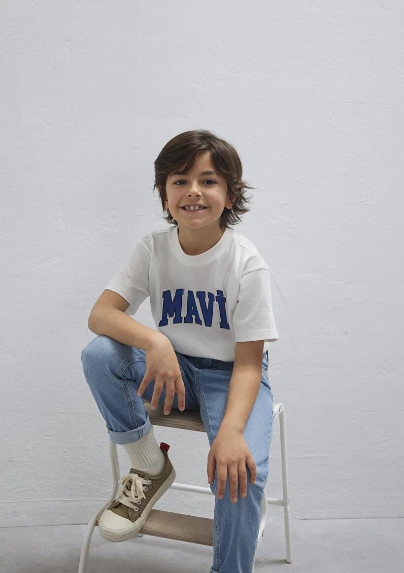 Mavi Baskılı Çocuk T-shirt-6610418-70057
